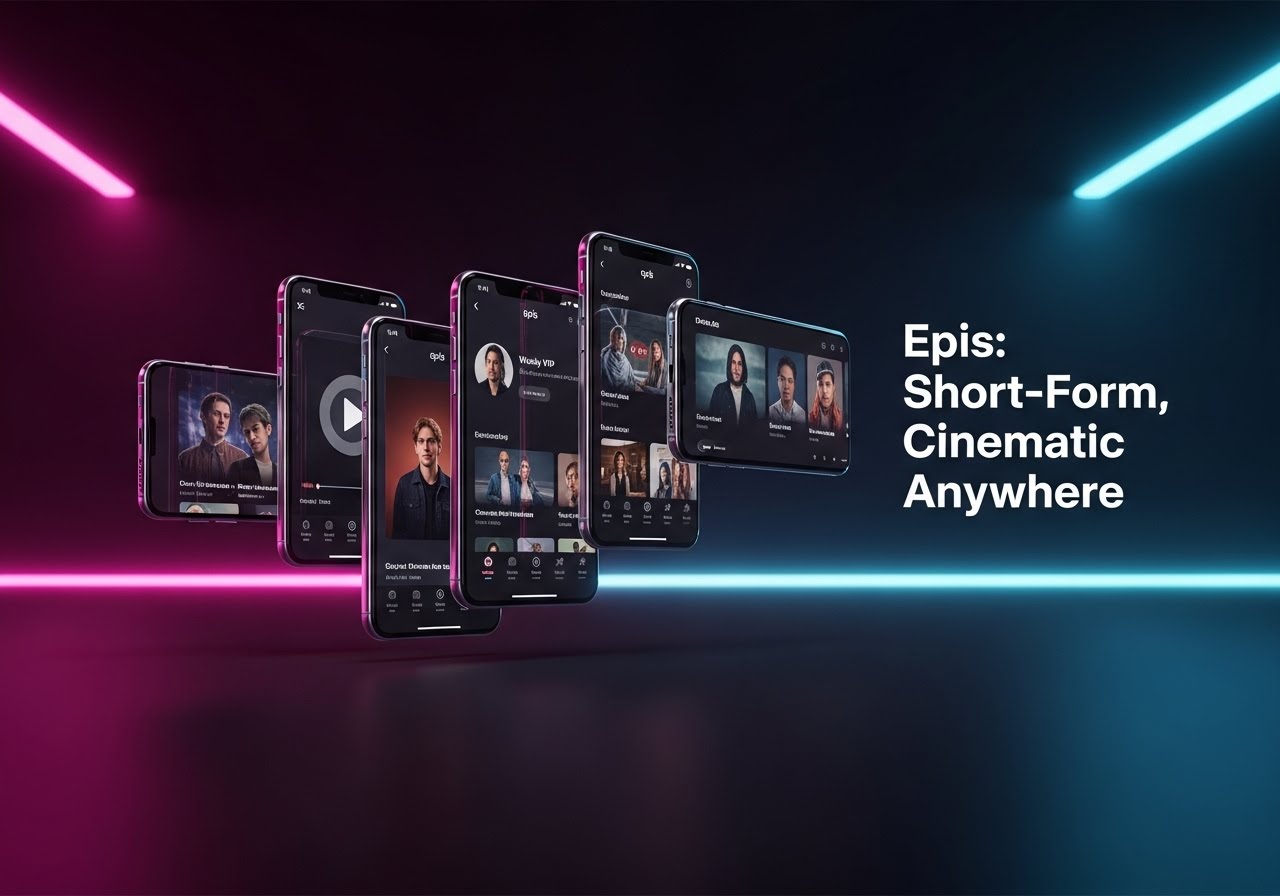 Cinematic short‑form series showcased in a marketing creative